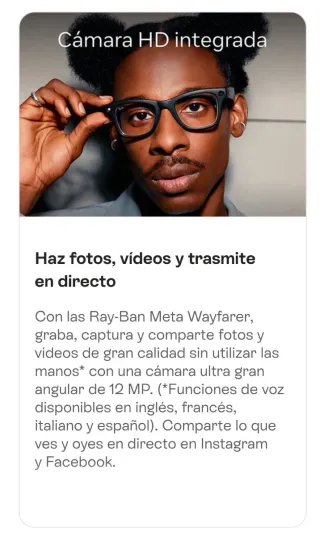 Gafas Ray-Ban Meta Wayfarer Polarizadas Negras