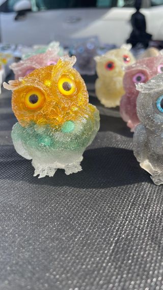 Búhos de la suerte piedra natural