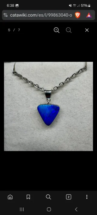 Colgante Plata Opalo Cabujon Azul