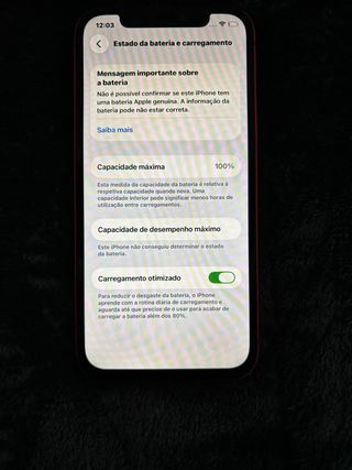 iPhone 12 128GB Vermelho Bateria 100%