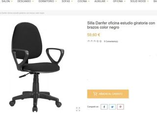 Silla giratoria de escritorio negra