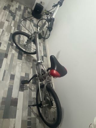 Bicicleta plegable plateada