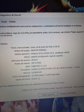 Portátil Lenovo ThinkPad 6th i5