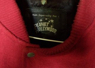 Chaqueta Planet Hollywood Cuero y Tela Roja Negra