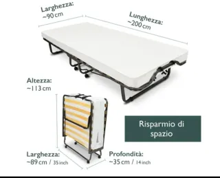 Cama Plegable Individual 90x200