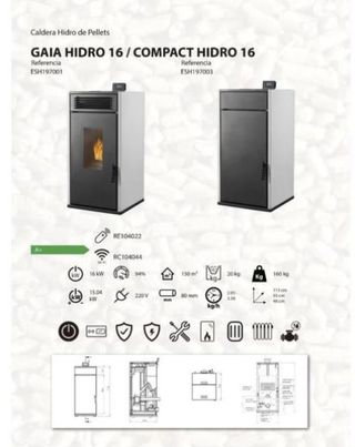 Caldera de Pellets Hidro 16 KW VAL1003