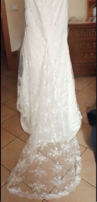 Abito da sposa/cerimonia beige con perline