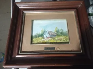 Cuadros al óleo rústicos con marcos de madera