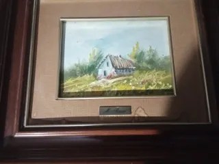 Cuadros al óleo rústicos con marcos de madera