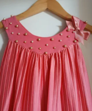 Vestito bambina raso impreziosito da perline