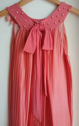 Vestito bambina raso impreziosito da perline