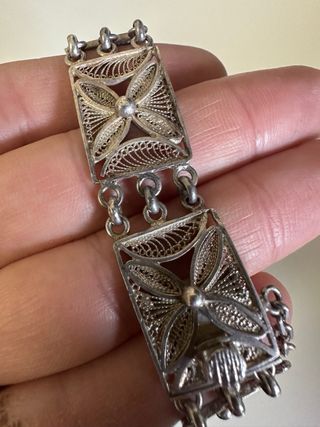 Pulsera de plata estilo filigrana