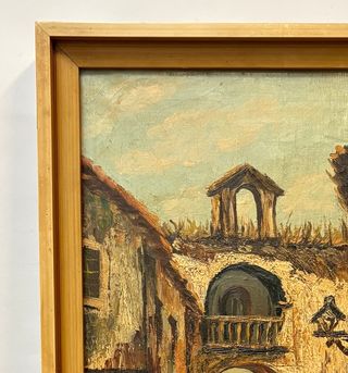 Óleo Rincón de Pueblo Antiguo