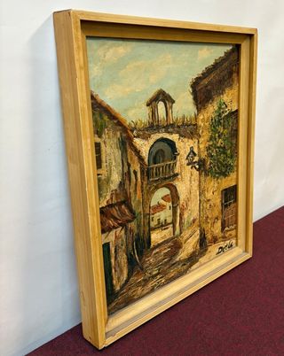 Óleo Rincón de Pueblo Antiguo