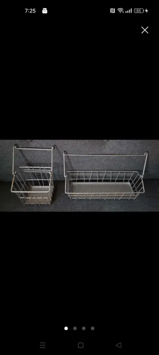 Conjunto 2 cestas organizadoras cocina metal