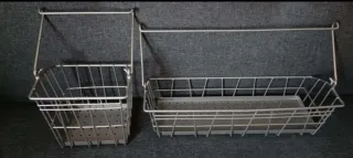 Conjunto 2 cestas organizadoras cocina metal