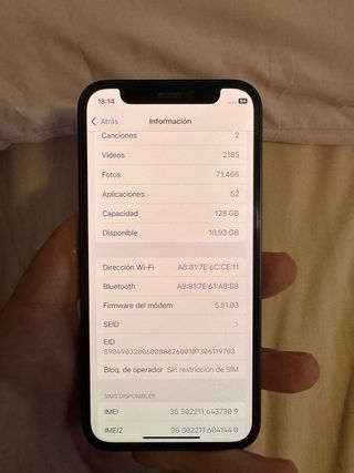 iPhone 12 Mini Azul 128GB perfecto