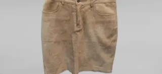 Falda de piel beige Amisu