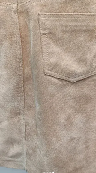 Falda de piel beige Amisu