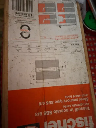 Tasselli Fisher SBS 9/8 Gancio Corto