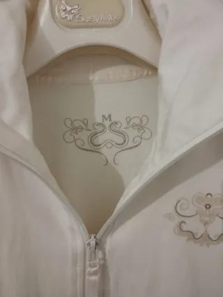 Felpa ragazza bianca con zip