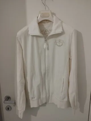Felpa ragazza bianca con zip