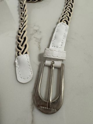 Cintura intrecciata beige e nera