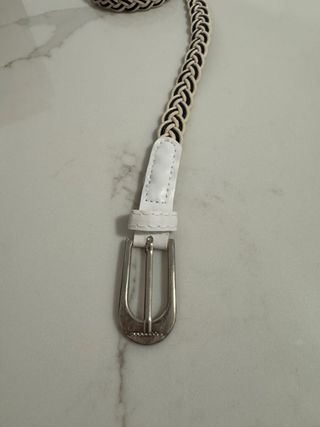 Cintura intrecciata beige e nera