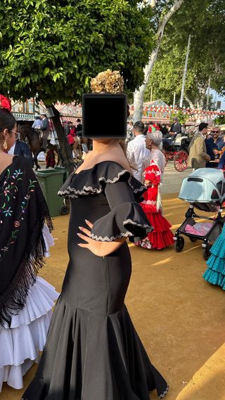 Traje Flamenca Negro Talla 42