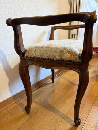 Poltroncine vintage in legno e tessuto