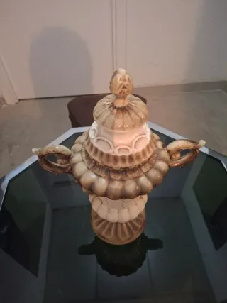 Jarrón porcelana tapa flores decorativo