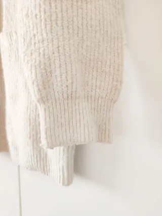 Cardigan misto lana bianco crema