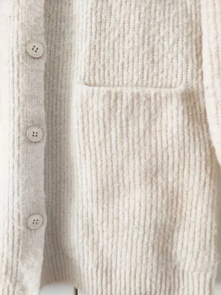 Cardigan misto lana bianco crema