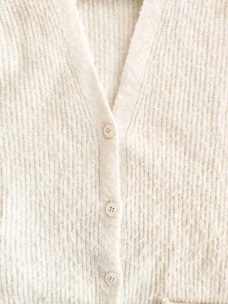 Cardigan misto lana bianco crema