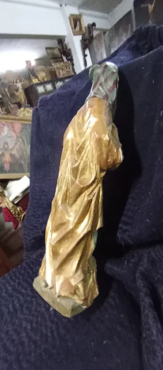 Virgen con niño Jesús policromada madera siglo XIX