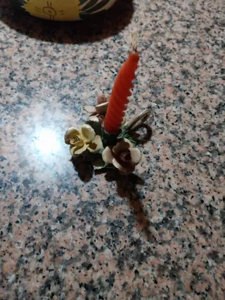 Portavelas vintage con rosas