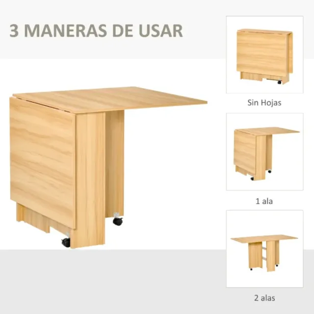 Mesa Comedor Plegable con Ruedas