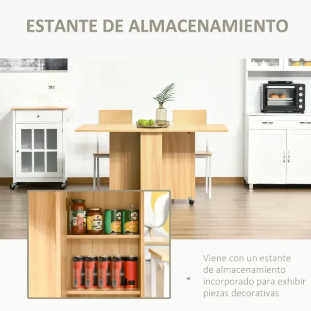 Mesa Comedor Plegable con Ruedas