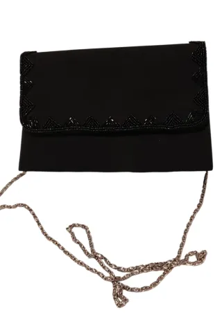 Pochette nera con strass