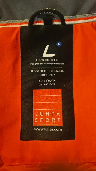 Chaqueta de esquí Luthe azul con detalles naranja