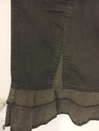 Gonna longuette jeans nera tg. L elastica