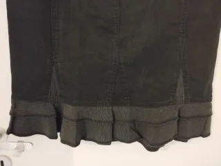 Gonna longuette jeans nera tg. L elastica