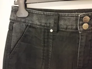 Gonna longuette jeans nera tg. L elastica