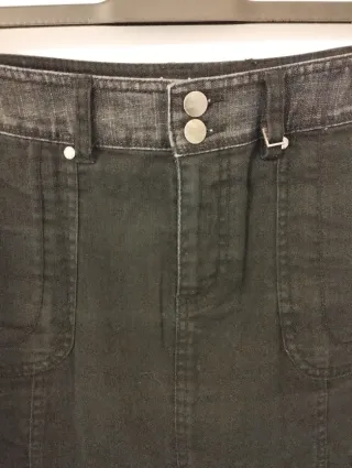 Gonna longuette jeans nera tg. L elastica