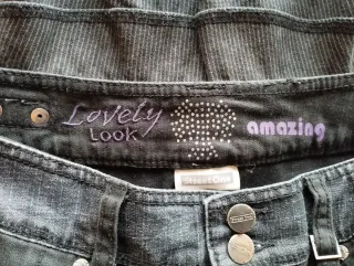 Gonna longuette jeans nera tg. L elastica