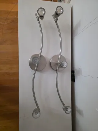 Lámparas de metal plateadas