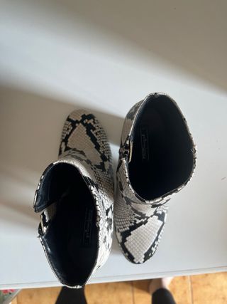 Tronchetto Primadonna Pitonato Beige/Nero