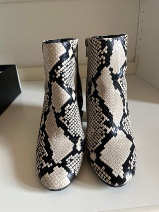 Tronchetto Primadonna Pitonato Beige/Nero