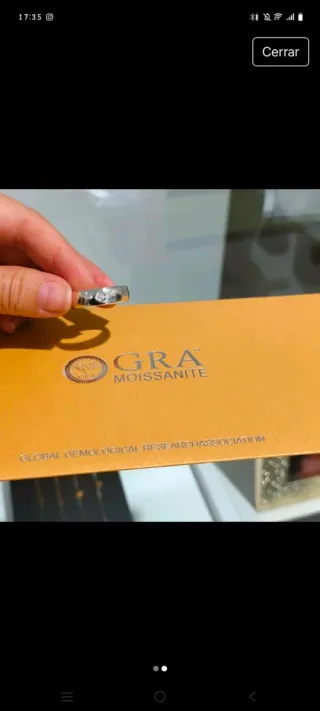 Anillo GRA Moissanite Plata