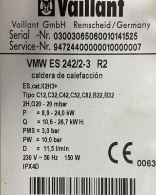 REPUESTOS DE CALDERA VAILLANT VMW 242 2-3 R2